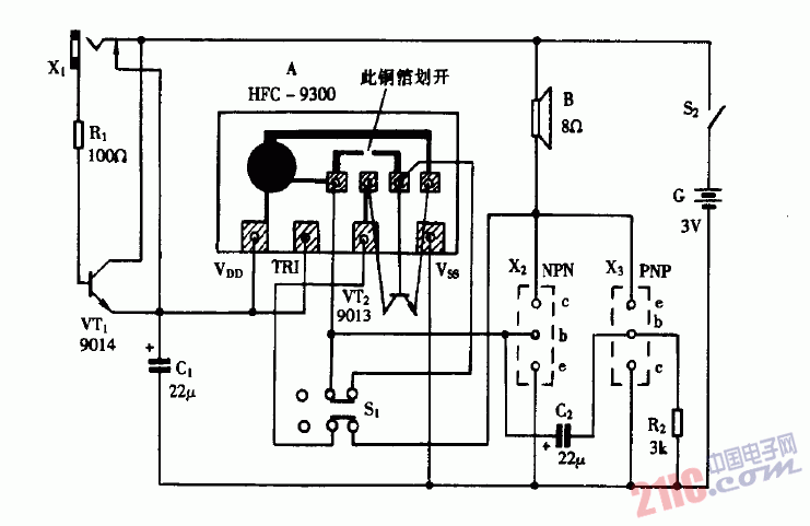 巧用HFC9300作多用<strong>測(cè)試器</strong><strong>電路圖</strong>