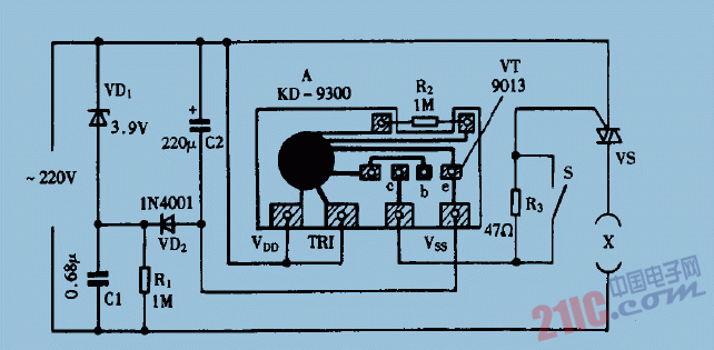 巧用KD9300作陣風(fēng)<strong>控制器</strong>和<strong>音樂彩燈</strong><strong>電路圖</strong>