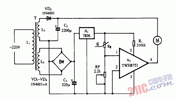 巧用TWH8751作冰箱風冷<strong>節(jié)電</strong>器<strong>電路圖</strong>
