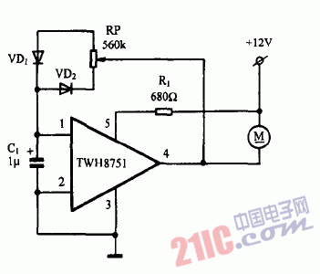 巧用TWH8751作<strong>直流電機調速器</strong><strong>電路圖</strong>