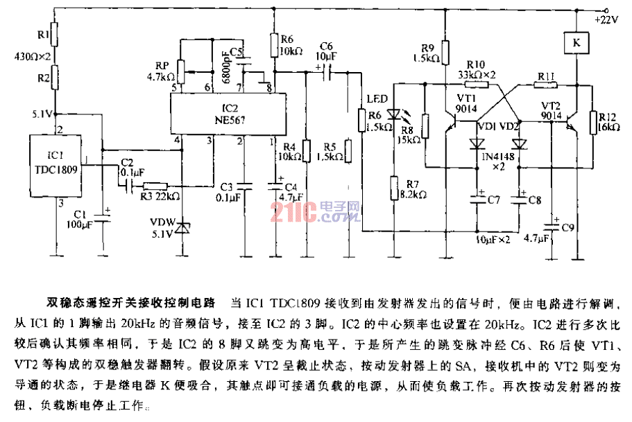 <strong>雙穩(wěn)態(tài)</strong><strong>遙控開關(guān)</strong>接收<strong>控制電路</strong>.gif