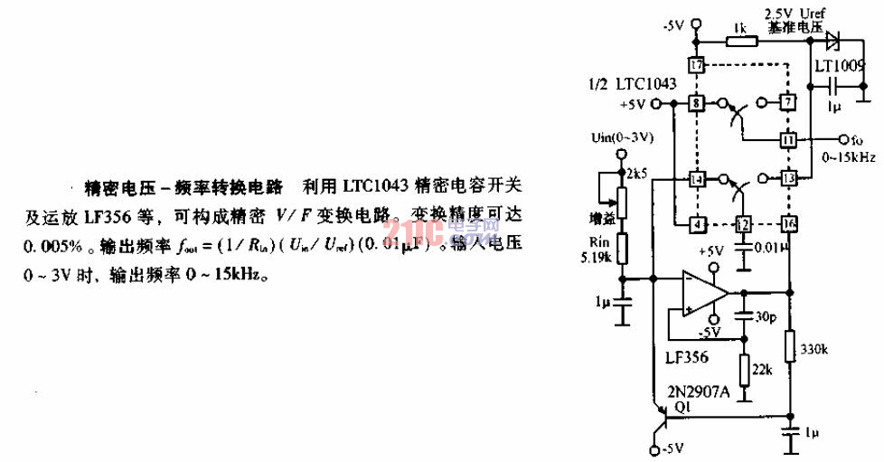 精密<strong>電壓</strong>－頻率轉(zhuǎn)換<strong>電路圖</strong>.gif
