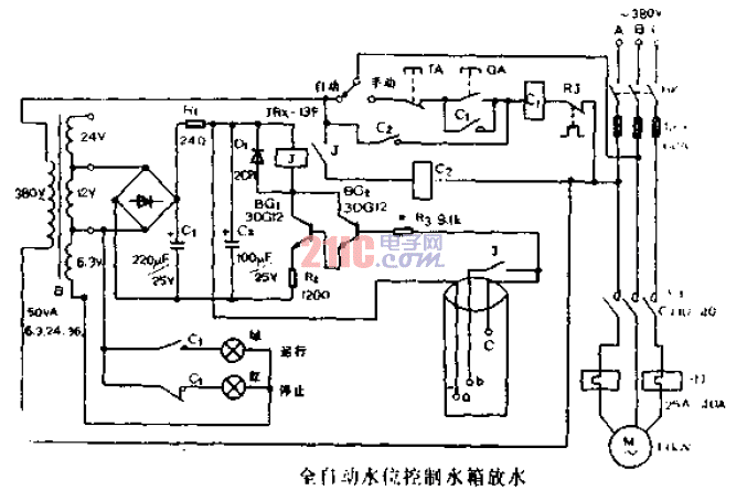<strong>全自動(dòng)</strong><strong>水位控制</strong>水箱放水<strong>電路圖</strong>.gif