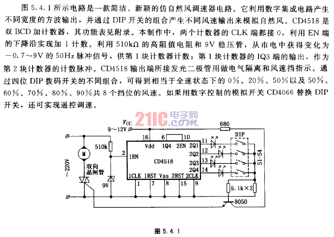 用計(jì)數(shù)器<strong>芯片</strong>制作的<strong>電風(fēng)扇</strong><strong>模擬</strong>陣風(fēng)調(diào)速器<strong>電路圖</strong>.gif