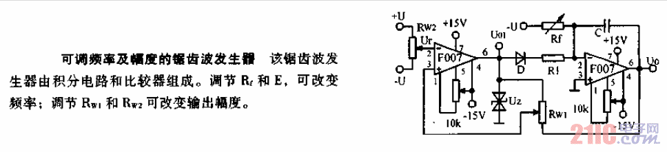 可<strong>調(diào)頻</strong>率及幅度的<strong>鋸齒波發(fā)生器</strong><strong>電路圖</strong>.gif