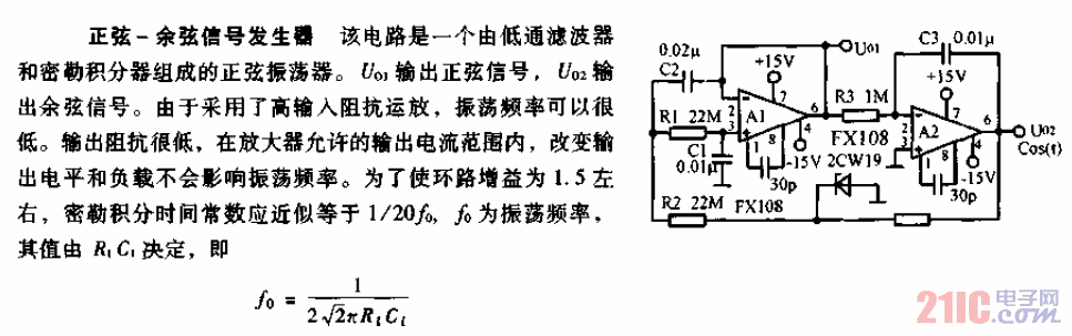 正弦－余弦<strong>信號(hào)發(fā)生器</strong><strong>電路圖</strong>.gif