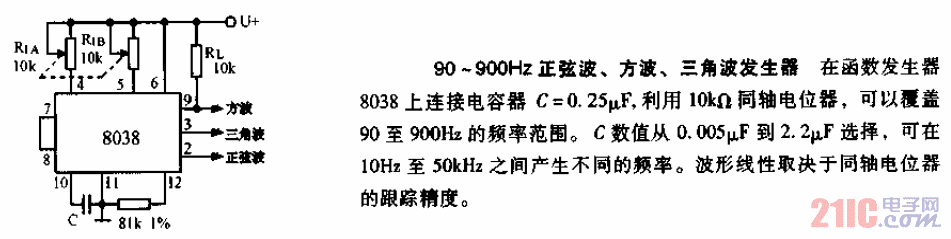90-900HZ<strong>正弦波</strong>，<strong>方波</strong>，<strong>三角波發(fā)生器</strong><strong>電路圖</strong>.gif
