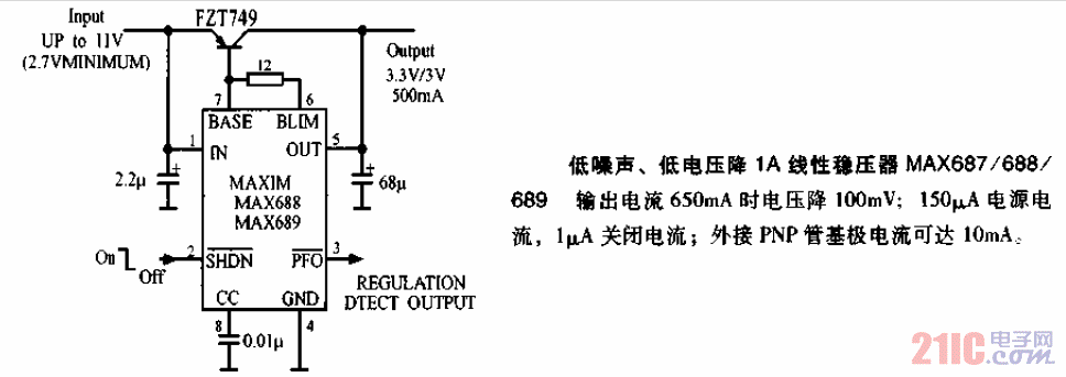 <strong>低噪聲</strong><strong>低電壓</strong>降1A線性穩(wěn)壓器<strong>電路</strong>.gif