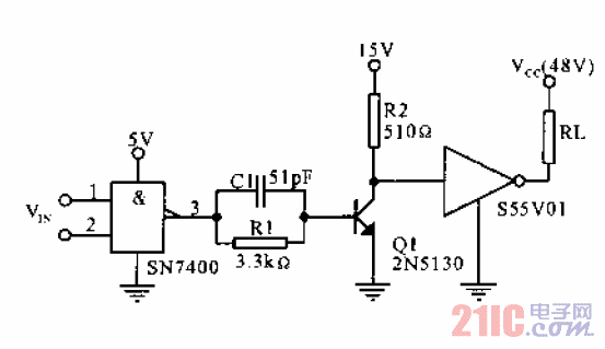 <strong>TTL</strong>至V<strong>MOS</strong>的放大式<strong>接口電路</strong>.gif