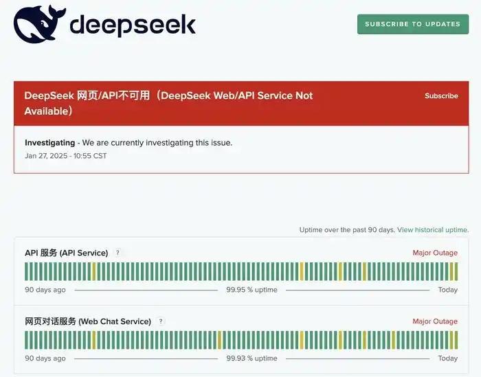 兩天兩次故障，DeepSeek又宕機(jī)了！