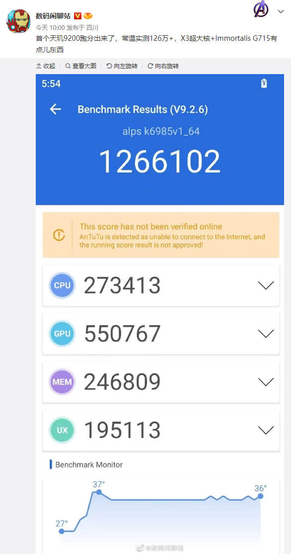 地表最強旗艦芯片GPU跑分出爐!天璣9200實測成績創(chuàng)新紀錄