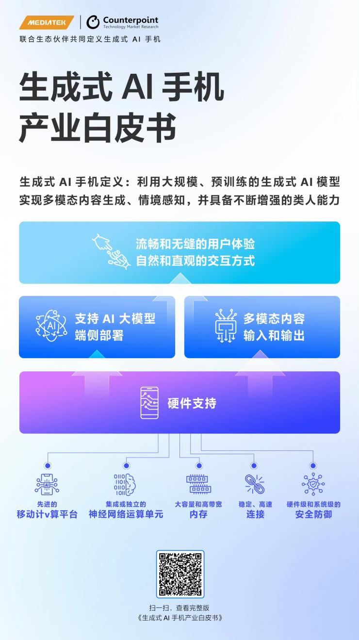 MediaTek攜手生態(tài)伙伴聯(lián)合發(fā)布《生成式AI手機產(chǎn)業(yè)白皮書》，共同定義生成式AI手機