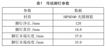 一種適用于高壓輸電線路的新型防墜腳釘?shù)难兄? />
</p>
<p>
	式中:ρ為對接焊縫強度計算值;N為軸心拉力或軸心壓力;l<sub>w</sub>為焊縫長度;h<sub>e</sub>為對接焊縫的計算厚度,在對接連接節(jié)點中取連接件的較小厚度,在T形連接節(jié)點中取腹板的厚度;?<sub>wt</sub>為對接焊縫的抗拉設計值。
</p>
<p>
	所設計的腳釘與下部附加方環(huán)焊縫為熔透對接 焊縫,焊條為E43型,主要受拉應力,經取值,作業(yè)人員體重及腳釘最大瞬時受力N≤1961.33N,l<sub>w</sub>=16mm,h<sub>e</sub>=14mm。
</p>
<p>
	經計算<span>ρ</span>=N/(l<sub>w</sub>h<sub>e</sub>)≈8.76N/mm<sup>2</sup>,查閱GB 50017—2017《鋼結構設計標準》<sup>[5]</sup>,對接焊縫的抗拉設計值<span>?</span><sub>wt</sub>=170 N/mm<sup>2</sup>,得出ρ≤<span>?</span><sub>wt</sub>,滿足承載力要求。
</p>
<p>
	5    應用效果
</p>
<p>
	新建線路直接采用防墜腳釘即可,對運行線路則需改造、替換原腳釘為防墜腳釘,施工簡單,無須停電。腳釘防墜落裝置因其安全易用、簡單輕便、成本低等特點廣受現(xiàn)場歡迎,較容易在新舊線路上推廣應用。
</p>
<p>
	目前,已計劃在500 kV某158基桿塔上共安裝使用24834支防墜腳釘,按照每支腳釘批量制作費用20元算,需投資49.68萬元,每基塔成本3144元。投資約為導軌式裝置保守平均投資2萬元/基的15.72%,相對導軌式可節(jié)省266.32萬元。
</p>
<p>
	若以超高壓公司 目前已運行的上萬基鐵塔計算,使用導軌式裝置,至少要投資約2億元,而推廣使用腳釘式防墜裝置,總投資約為3千萬元,可為公司至少節(jié)省約1.7億元的資金。如推廣到國網公司、全國輸電線路,其經濟效益將更加可觀。
</p>
<p>
	6結束語
</p>
<p>
	在新建線路中應考慮將防墜落腳釘納入線路及桿塔結構設計中,并共同計算投資比例。選擇合理的防墜落腳釘裝置不但能有效降低登塔安全風險,提高登塔人員登高安全性,也能有效減輕登塔人員作業(yè)強度。因此,深入研究桿塔防墜落腳釘裝置的優(yōu)化和應用,是每一個輸電線路工作人員應該重視的課題。
</p>
<p>
	[參考文獻]
</p>
<p>
	[1]彭向陽,周華敏,姚森敬.輸電線路桿塔防墜落裝置應用現(xiàn)狀及展望[J].廣東電力,2010,23(12):1-7.
</p>
<p>
	[2]劉寶龍,李昌甫,陸文叁,等.攀登超(特)<a href=