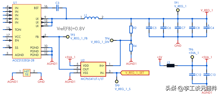 開關(guān)DC-DC轉(zhuǎn)換器組成電源開關(guān)、導體線圈、二極管和存儲電容