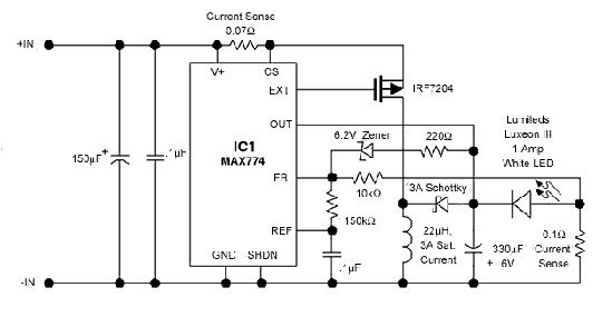 分立式高電流開關(guān)模式LED驅(qū)動器電路圖設(shè)計
