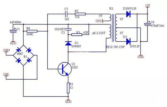 匯總六款簡單的開關(guān)電源電路設(shè)計原理圖