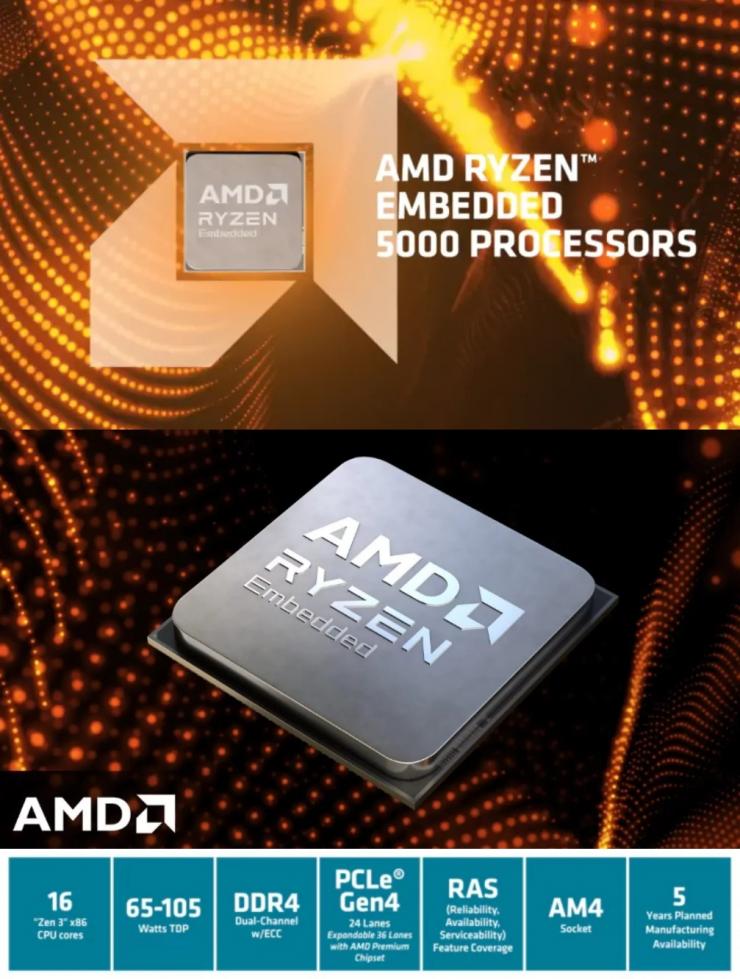 采用 Zen 3 架構(gòu)，AMD 發(fā)布銳龍嵌入式 5000 系列中端處理器