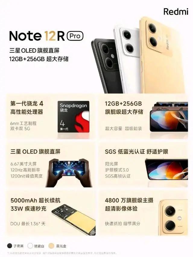 搭載高通驍龍 4 處理器，Redmi Note 12R Pro 上架