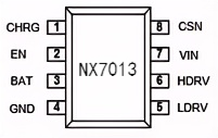 納祥科技4A異步雙節(jié)可調(diào)充電IC NX7013，外圍簡(jiǎn)潔，可PIN TO PIN如韻CN3302