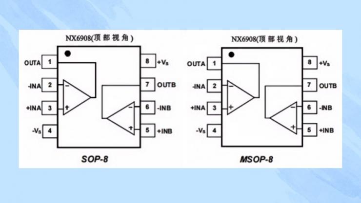 納祥科技軌對軌I/O運放NX6907/NX6908，替代SGM721、SGM722用于音響通信