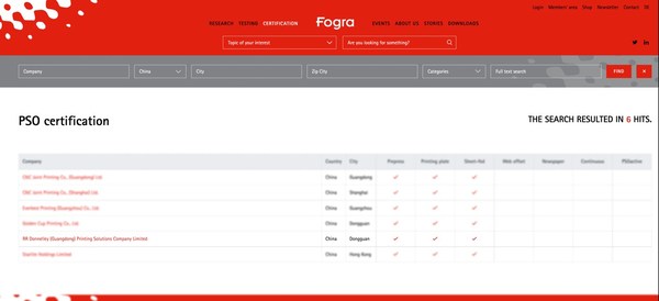 據(jù)Fogra公開資料，中國Fogra PSO認證企業(yè)僅有6家，當納利（廣東）在富士膠片（中國）支持下成功取得認證